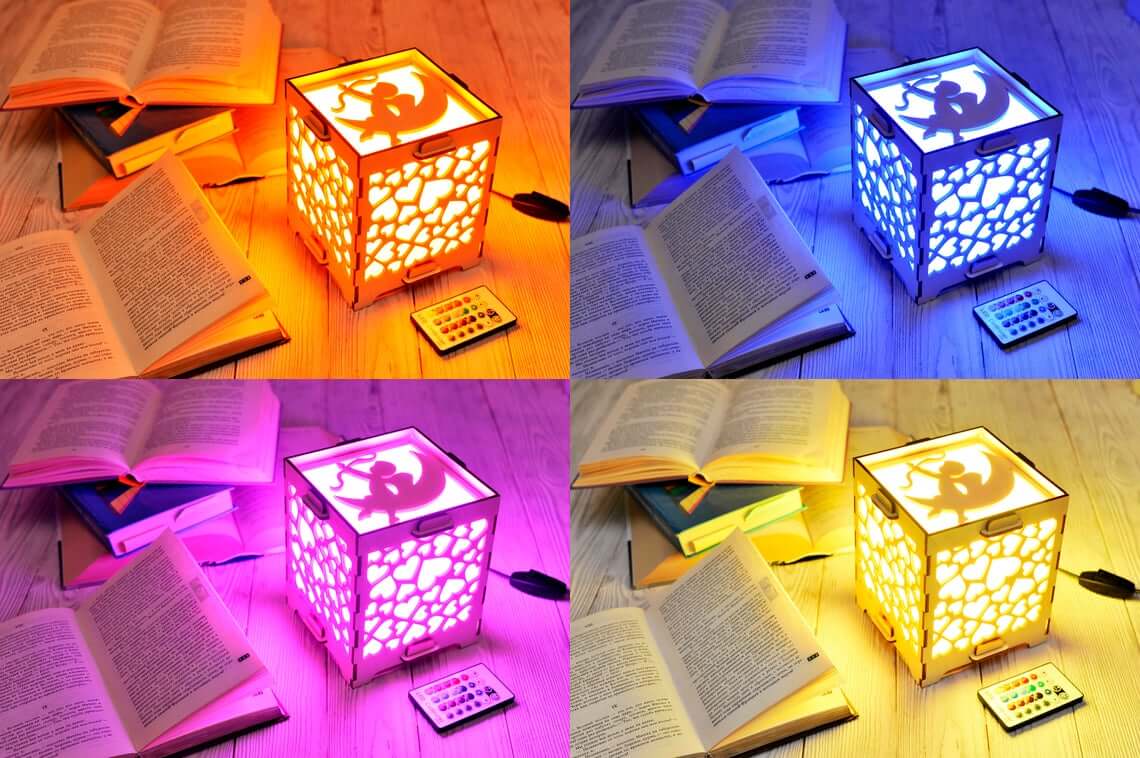 Long Distance Lamp Angel and Hearts for family and friends Tactus store